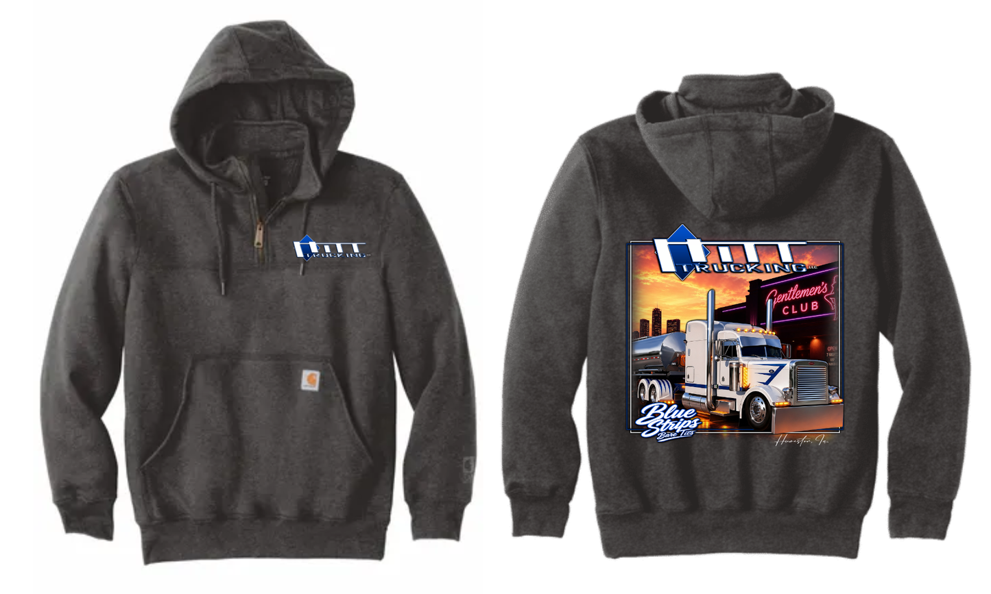 Blue Strips Carhartt® Rain Defender® Heavyweight Hooded Zip Mock Sweatshirt