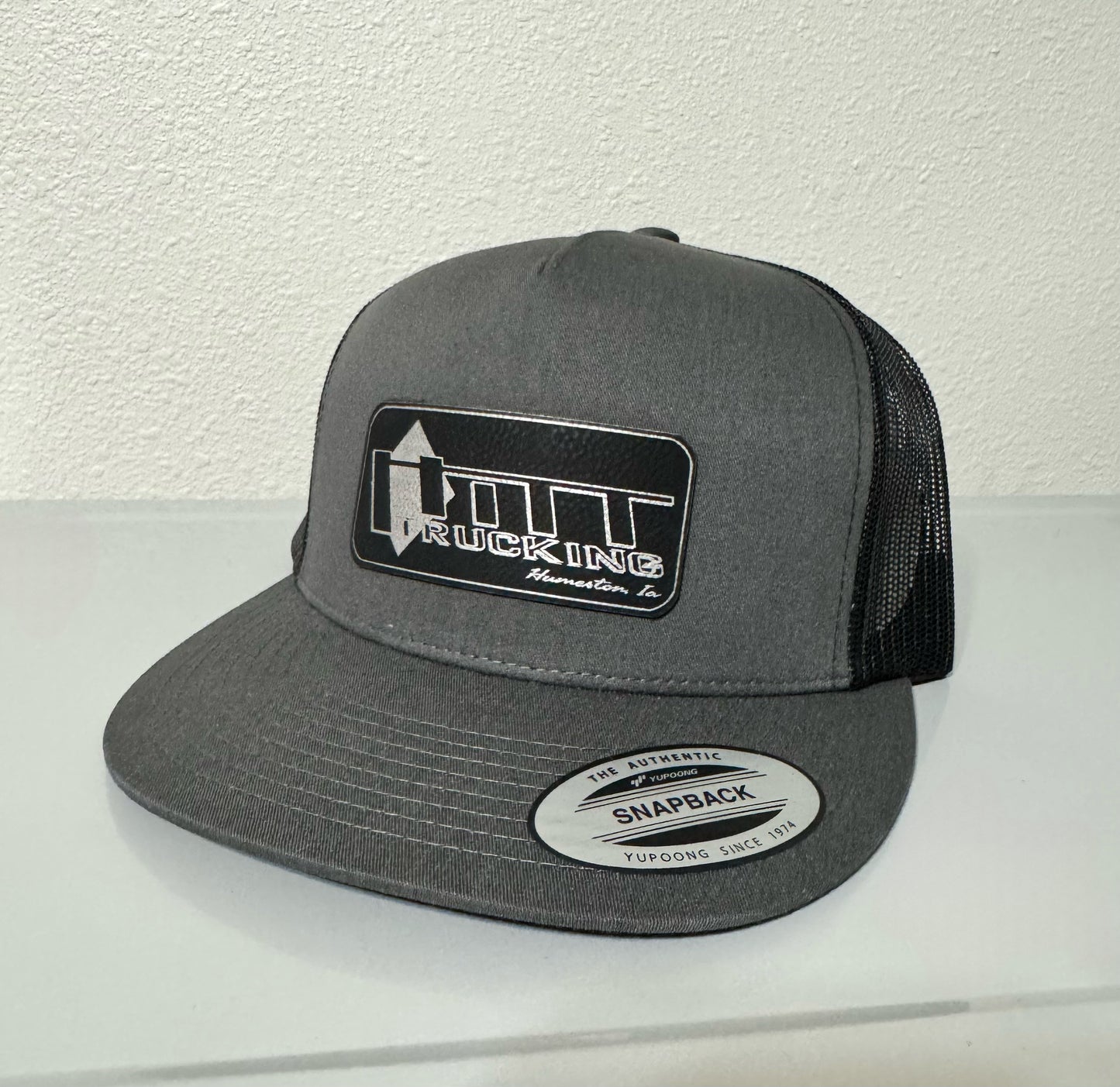 Hitt Trucking Hat - Black Leather Patch