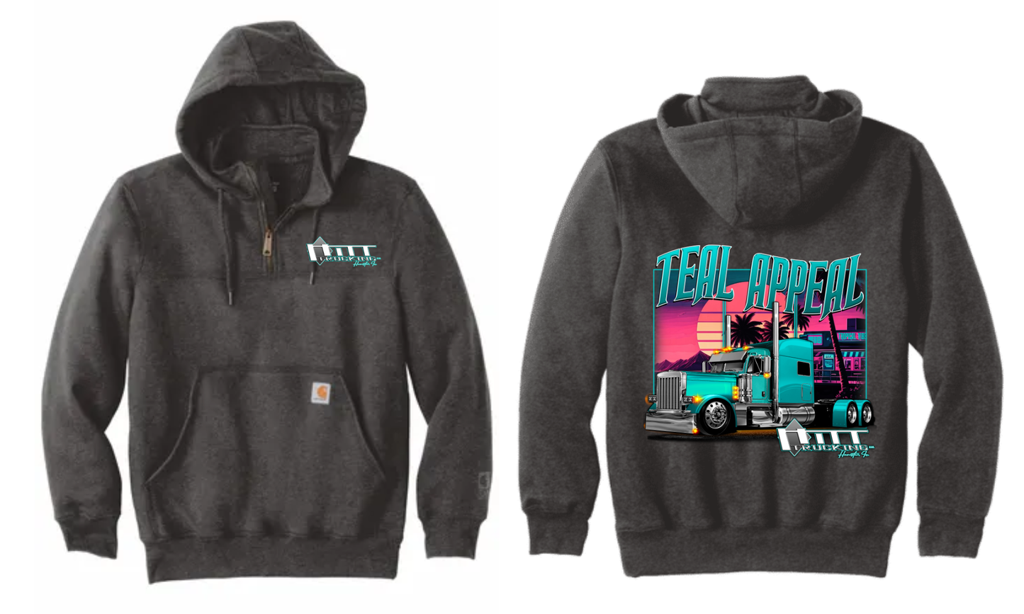Teal Appeal Carhartt® Rain Defender® Heavyweight Hooded Zip Mock Sweatshirt