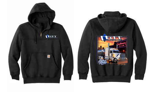 Blue Strips Carhartt® Rain Defender® Heavyweight Hooded Zip Mock Sweatshirt