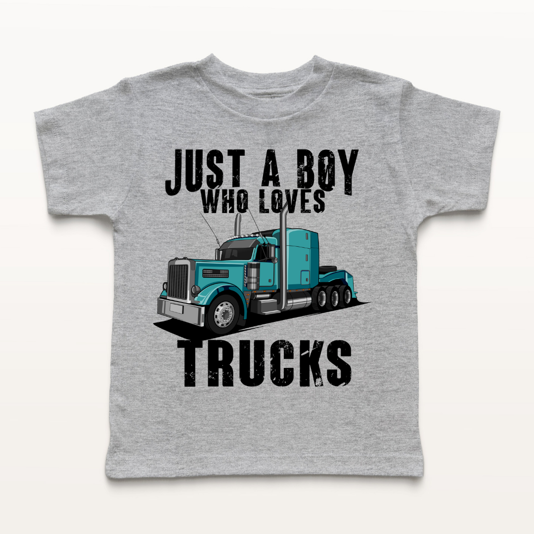 Just a Boy Who Loves Trucks Toddler Tee