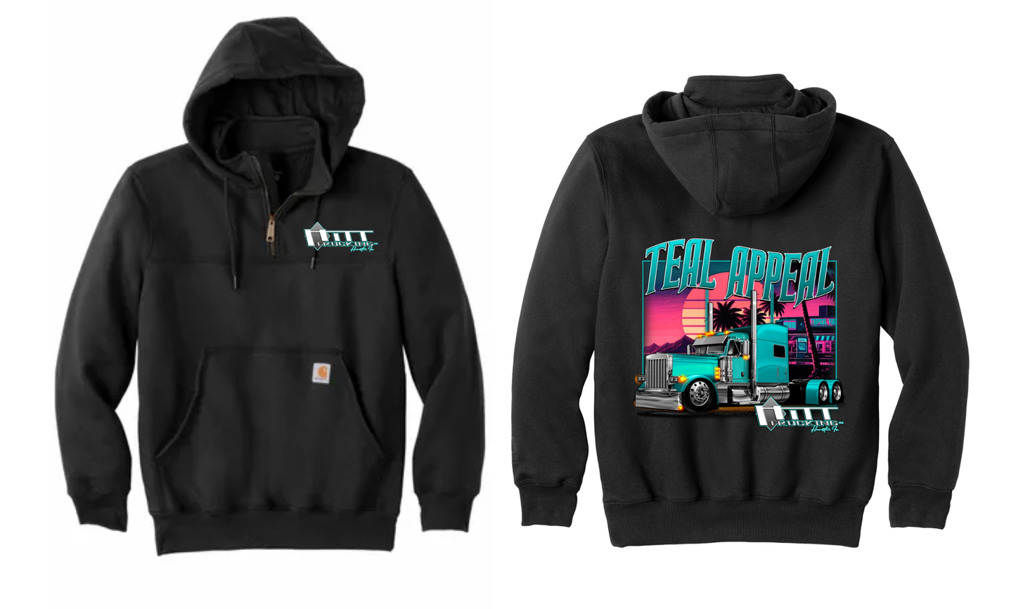 Teal Appeal Carhartt® Rain Defender® Heavyweight Hooded Zip Mock Sweatshirt