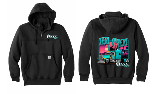 Teal Appeal Carhartt® Rain Defender® Heavyweight Hooded Zip Mock Sweatshirt