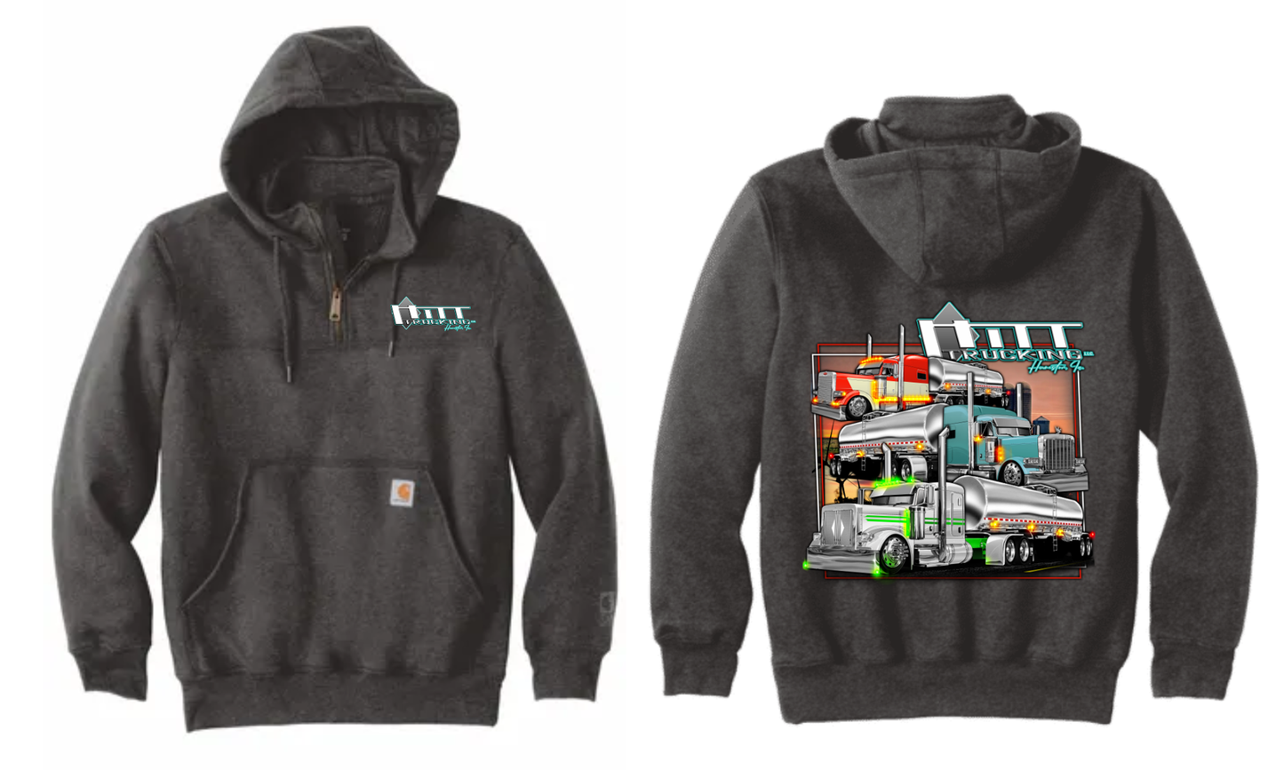 3 Hitt Trucks Carhartt® Rain Defender® Heavyweight Hooded Zip Mock Sweatshirt