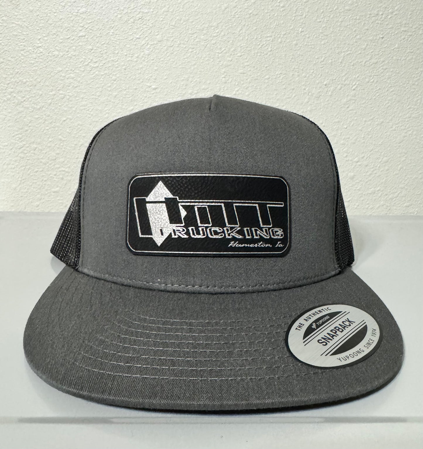 Hitt Trucking Hat - Black Leather Patch