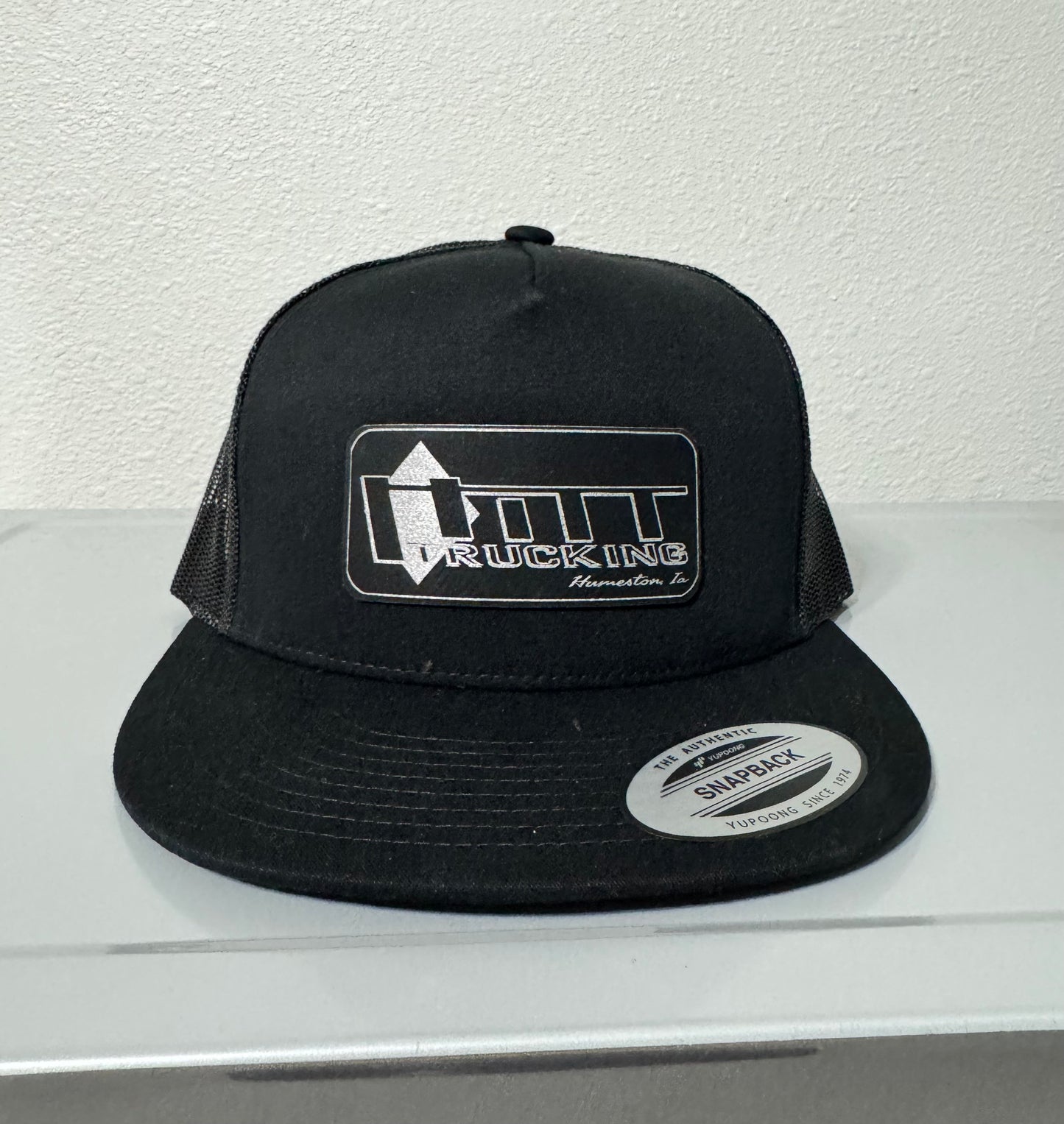 Hitt Trucking Hat - Black Leather Patch