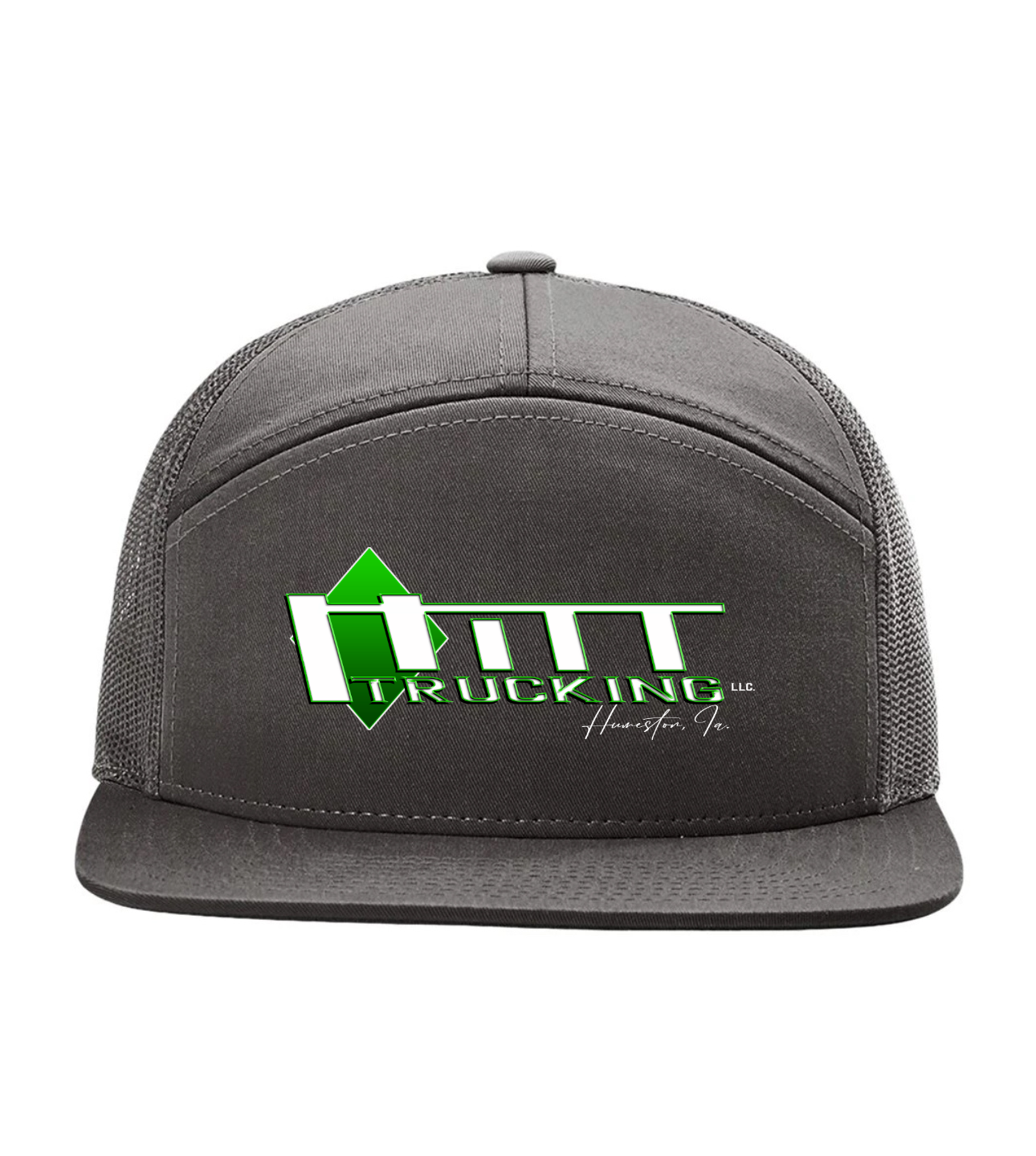 Hitt Trucking 7-Panel Richardson Hat- Green Logo