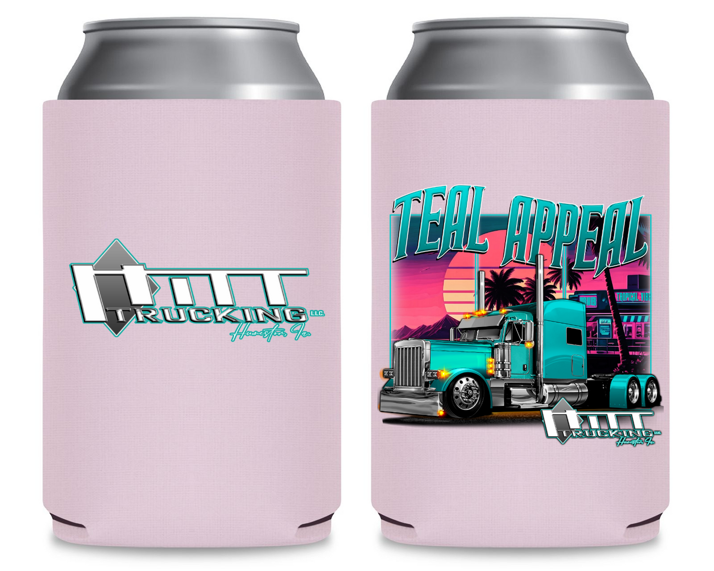 Teal Appeal - Pink Can Cooler