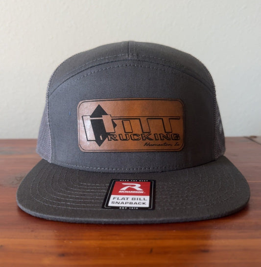 Hitt Trucking 7-Panel Richardson Hat- Leather Patch